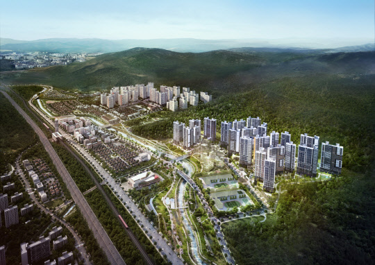 사송 더샵 데시앙2차 조감도. <포스코건설 제공>